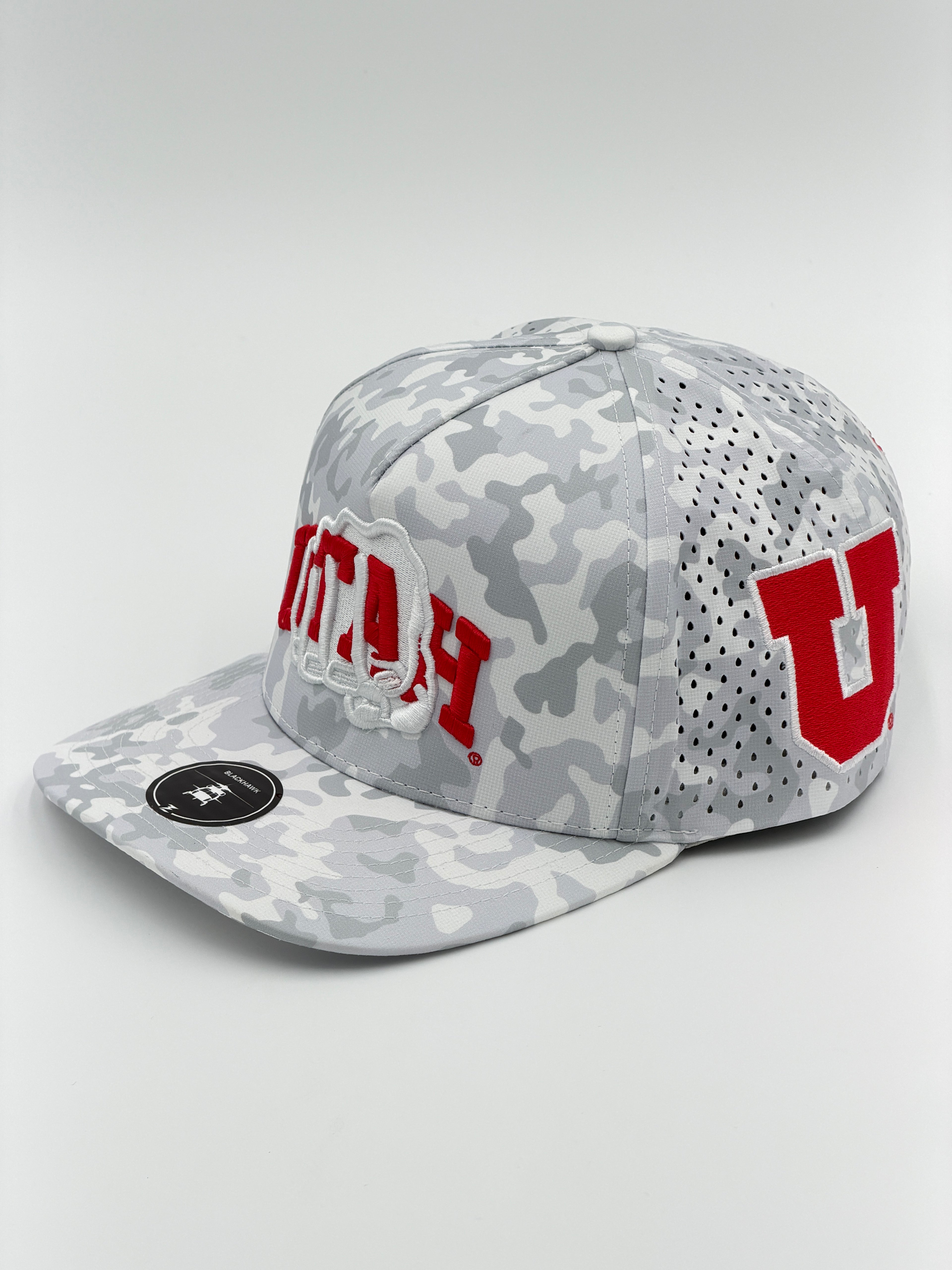 OFFICIAL U OF U SNOW CAMO BLACKHAWK HAT