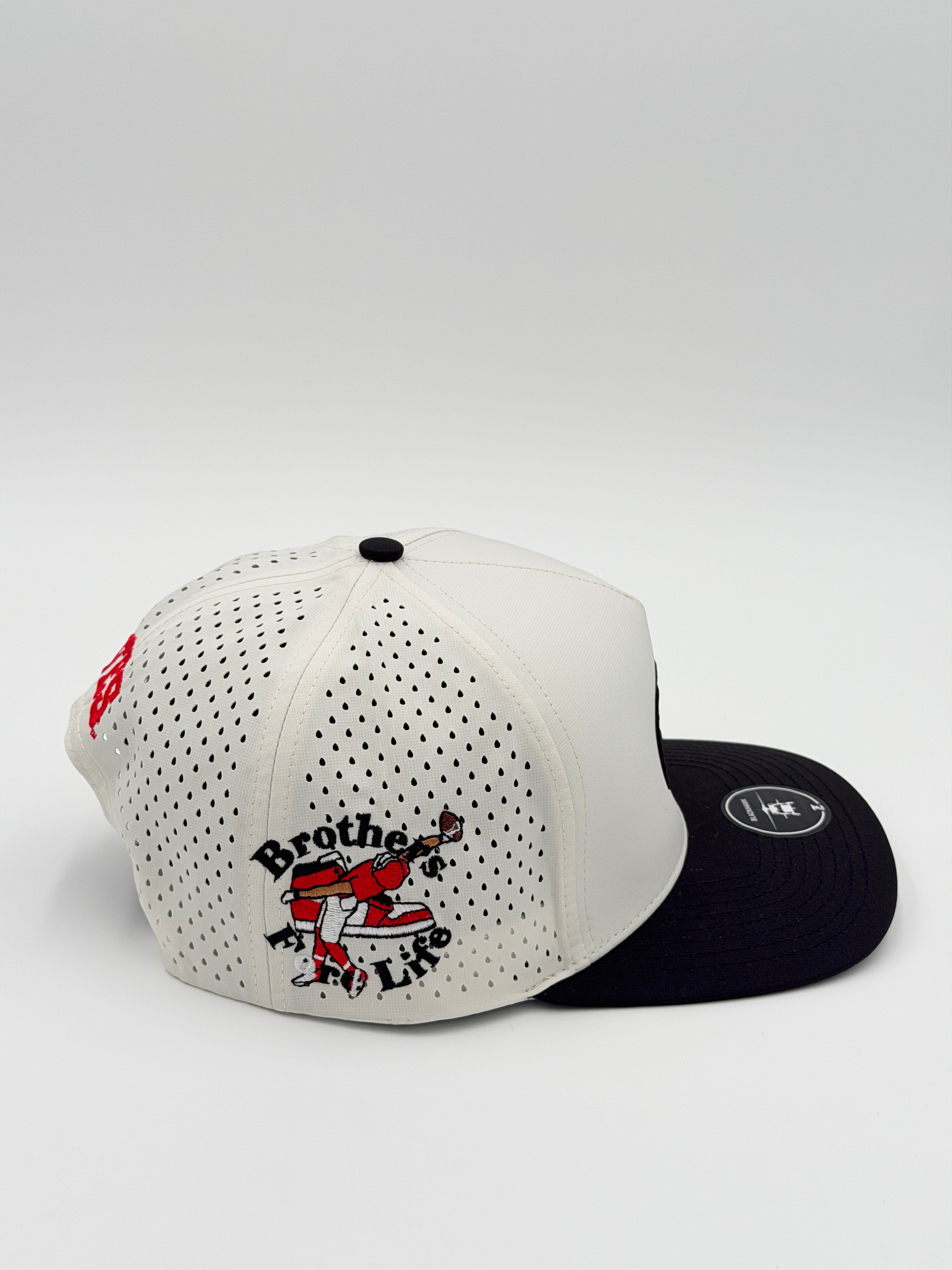 OFFICIAL U OF U WHITE W/BLACK BRIM BLACKHAWK HAT