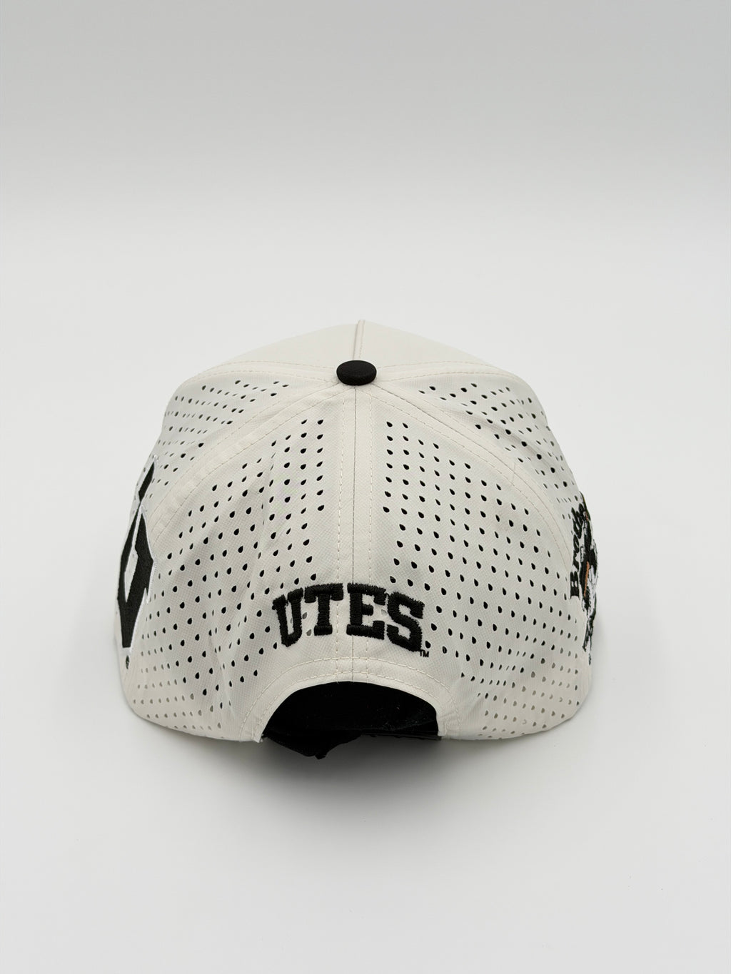 OFFICIAL U OF U WHITE W/BLACK BRIM BLACKHAWK HAT