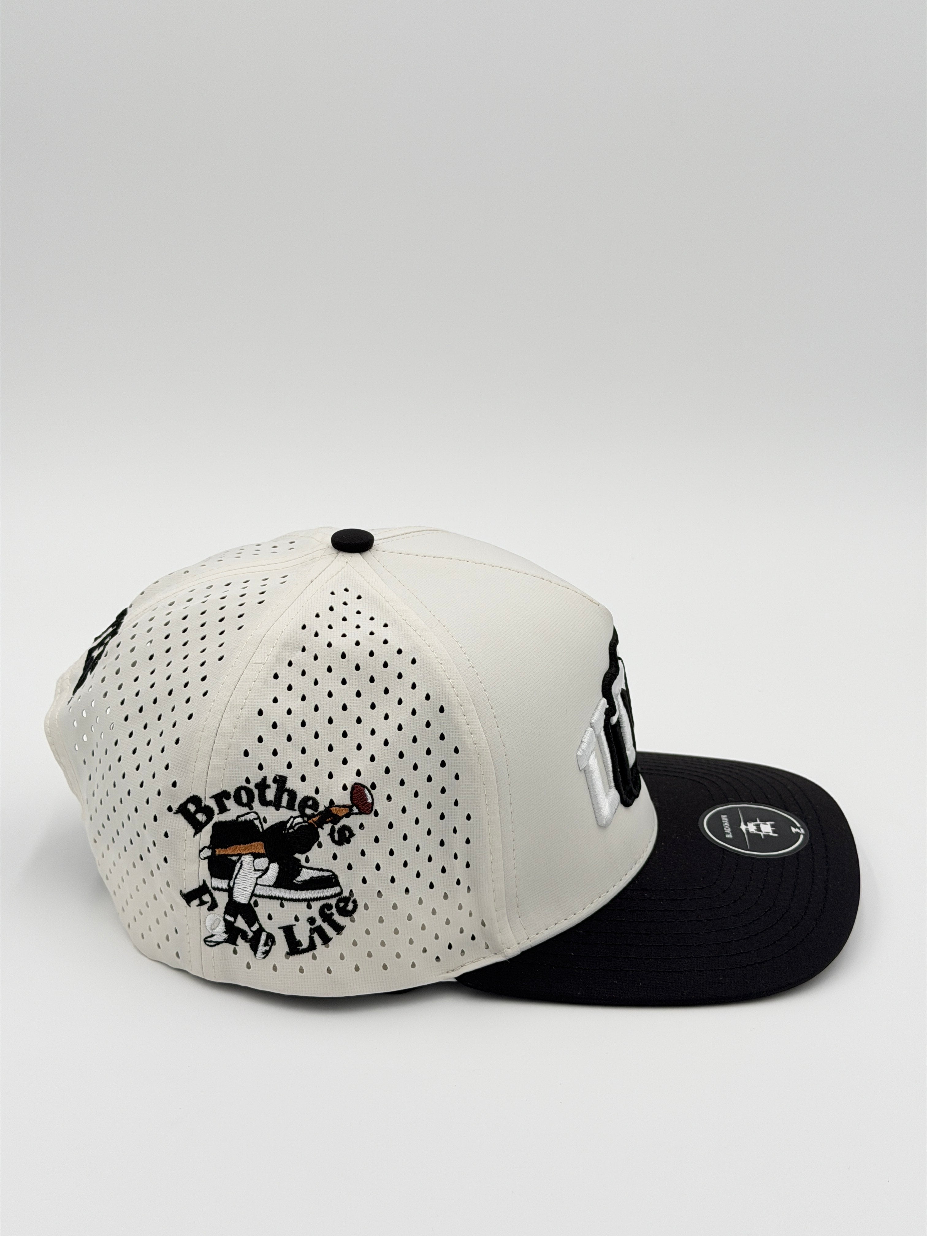 OFFICIAL U OF U WHITE W/BLACK BRIM BLACKHAWK HAT