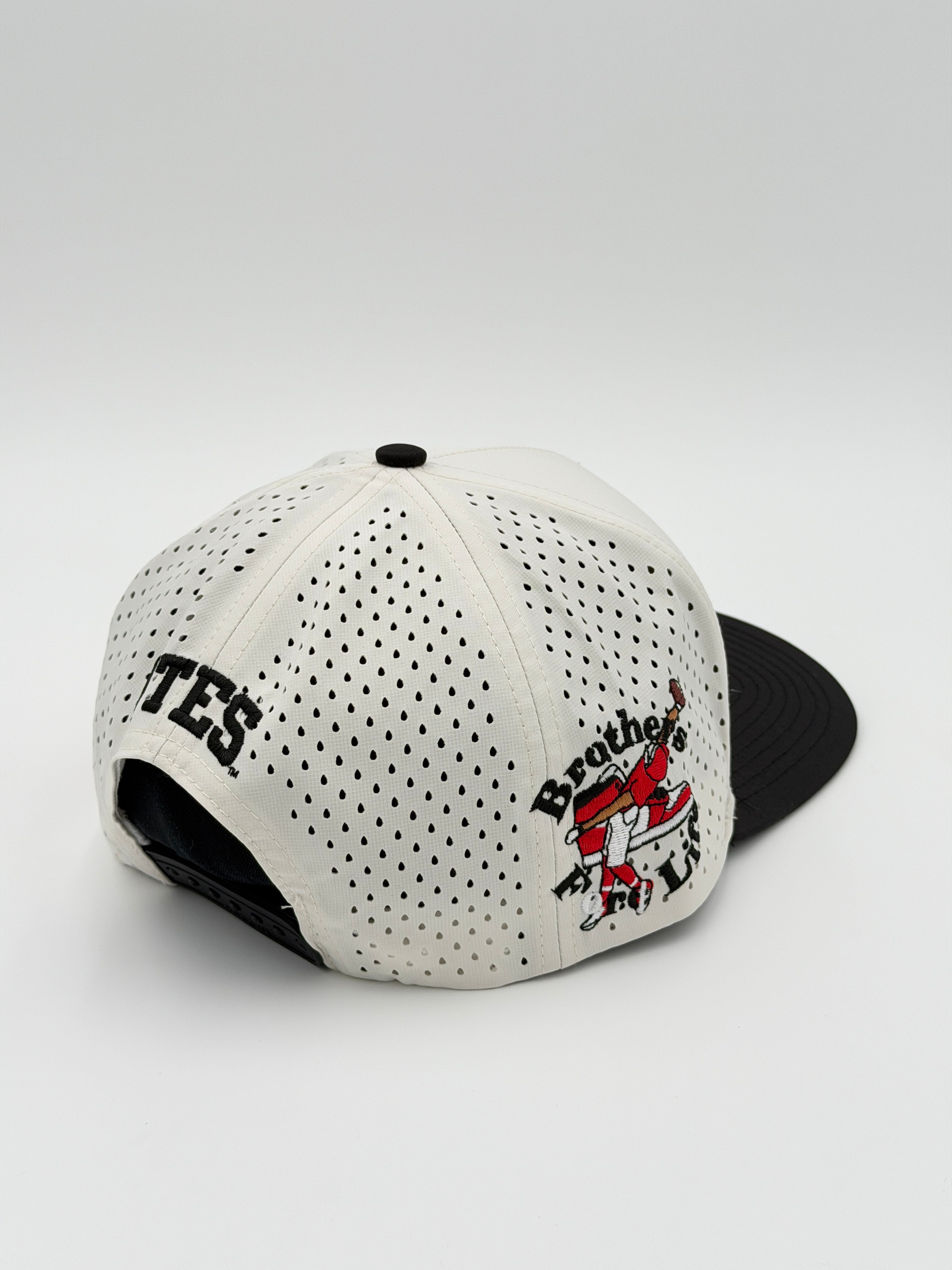 OFFICIAL U OF U WHITE W/BLACK BRIM BLACKHAWK HAT