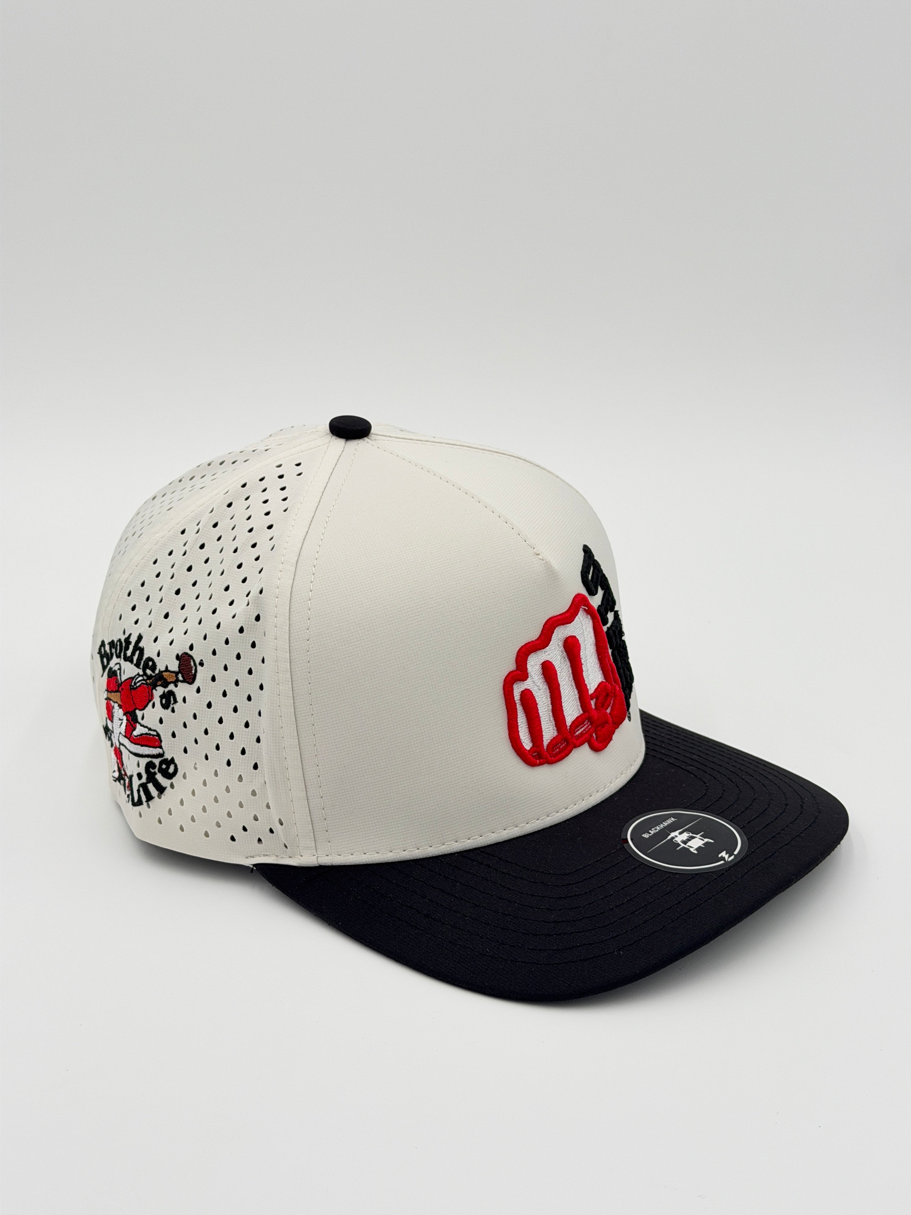 OFFICIAL U OF U WHITE W/BLACK BRIM BLACKHAWK HAT
