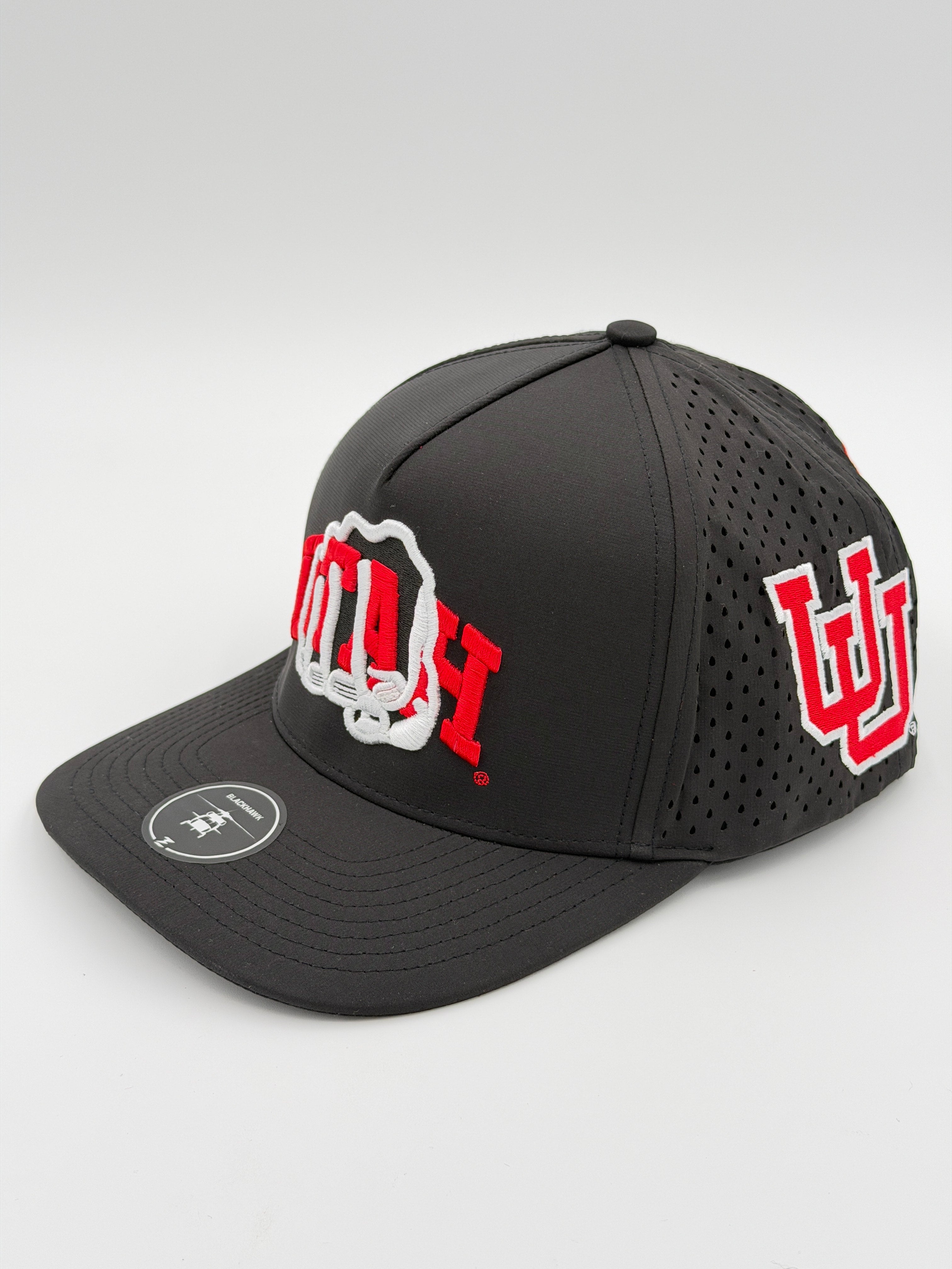 OFFICIAL U OF U BLACK BLACKHAWK HAT