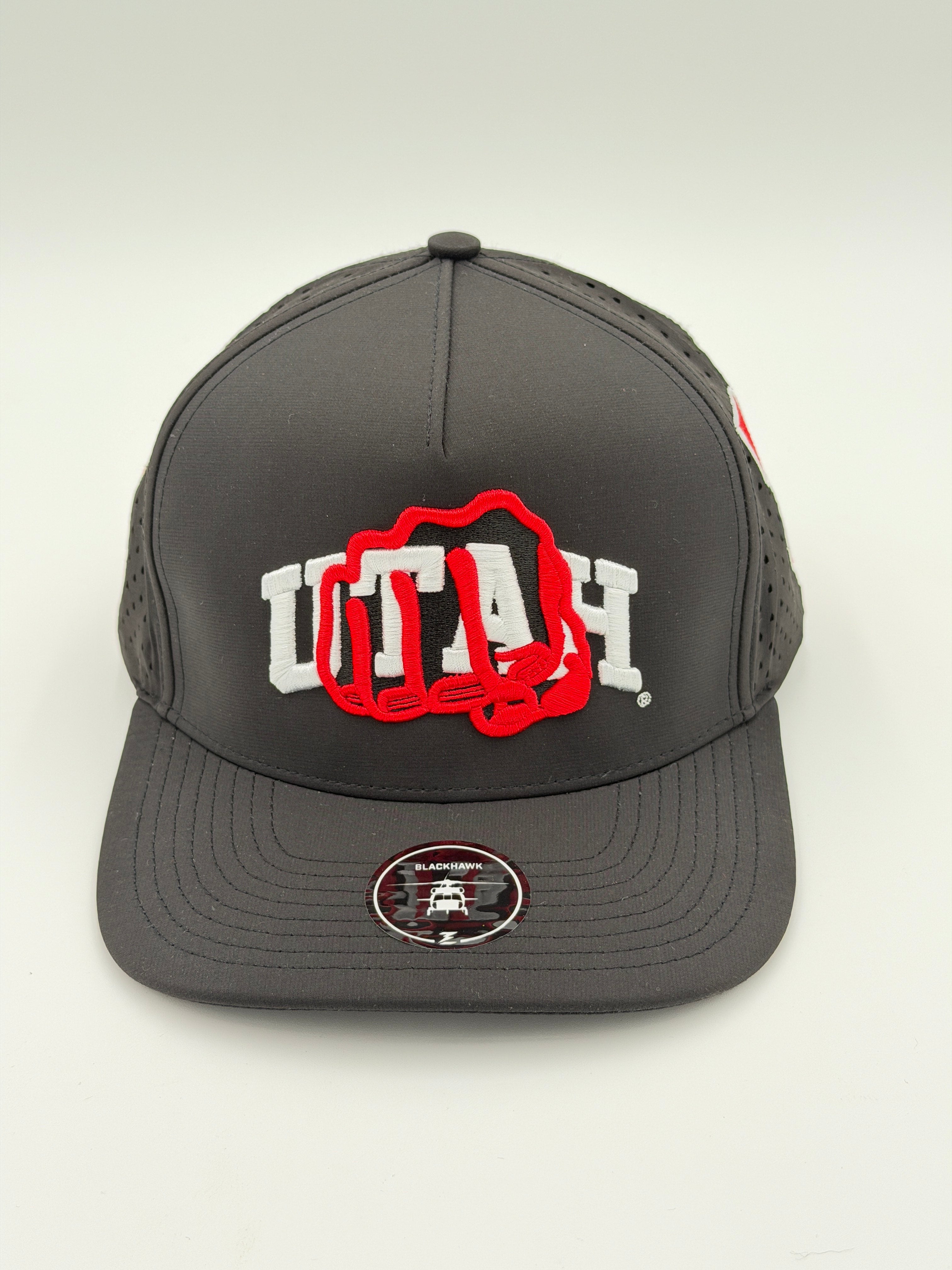 OFFICIAL U OF U BLACK BLACKHAWK HAT