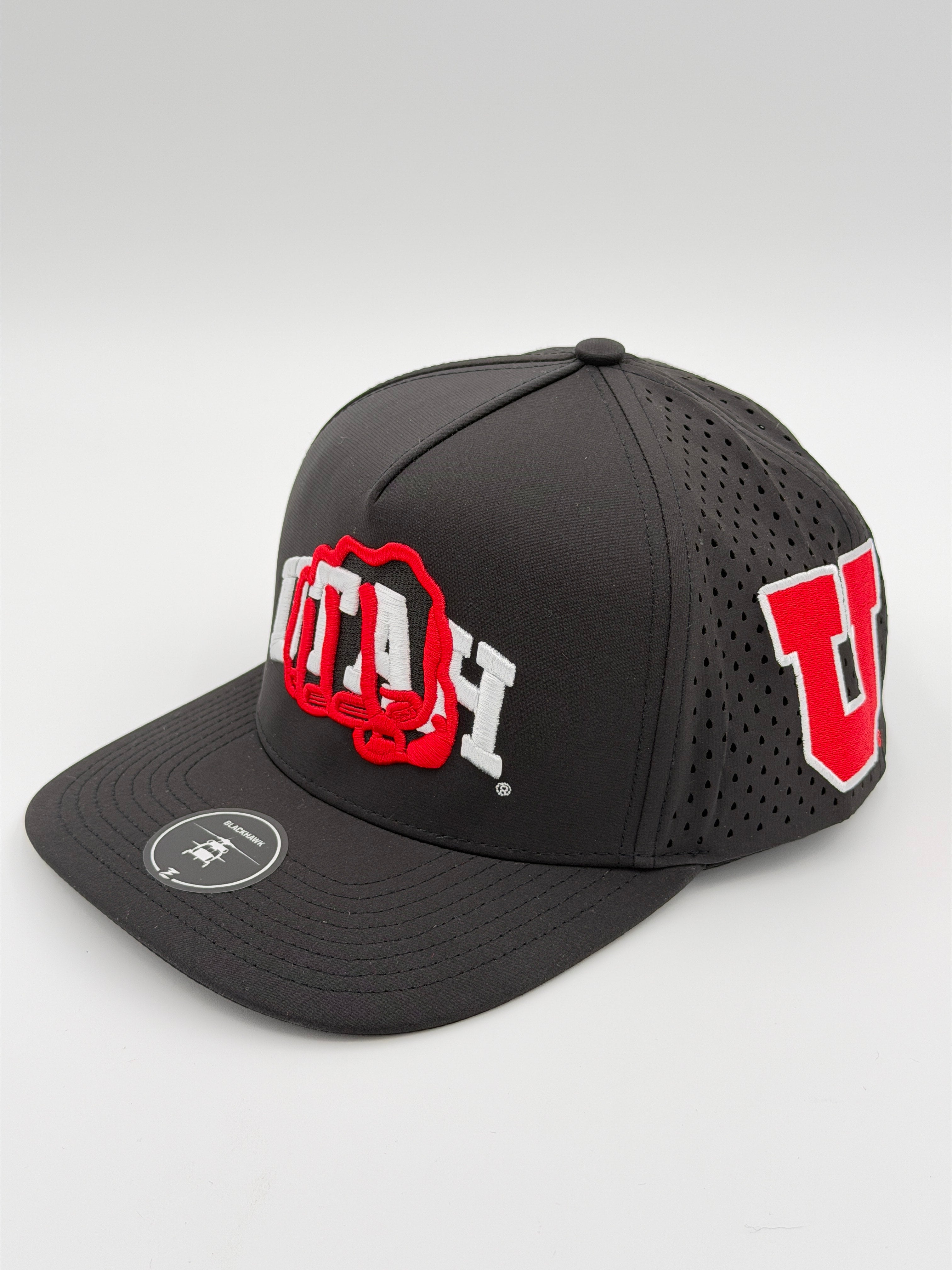 OFFICIAL U OF U BLACK BLACKHAWK HAT