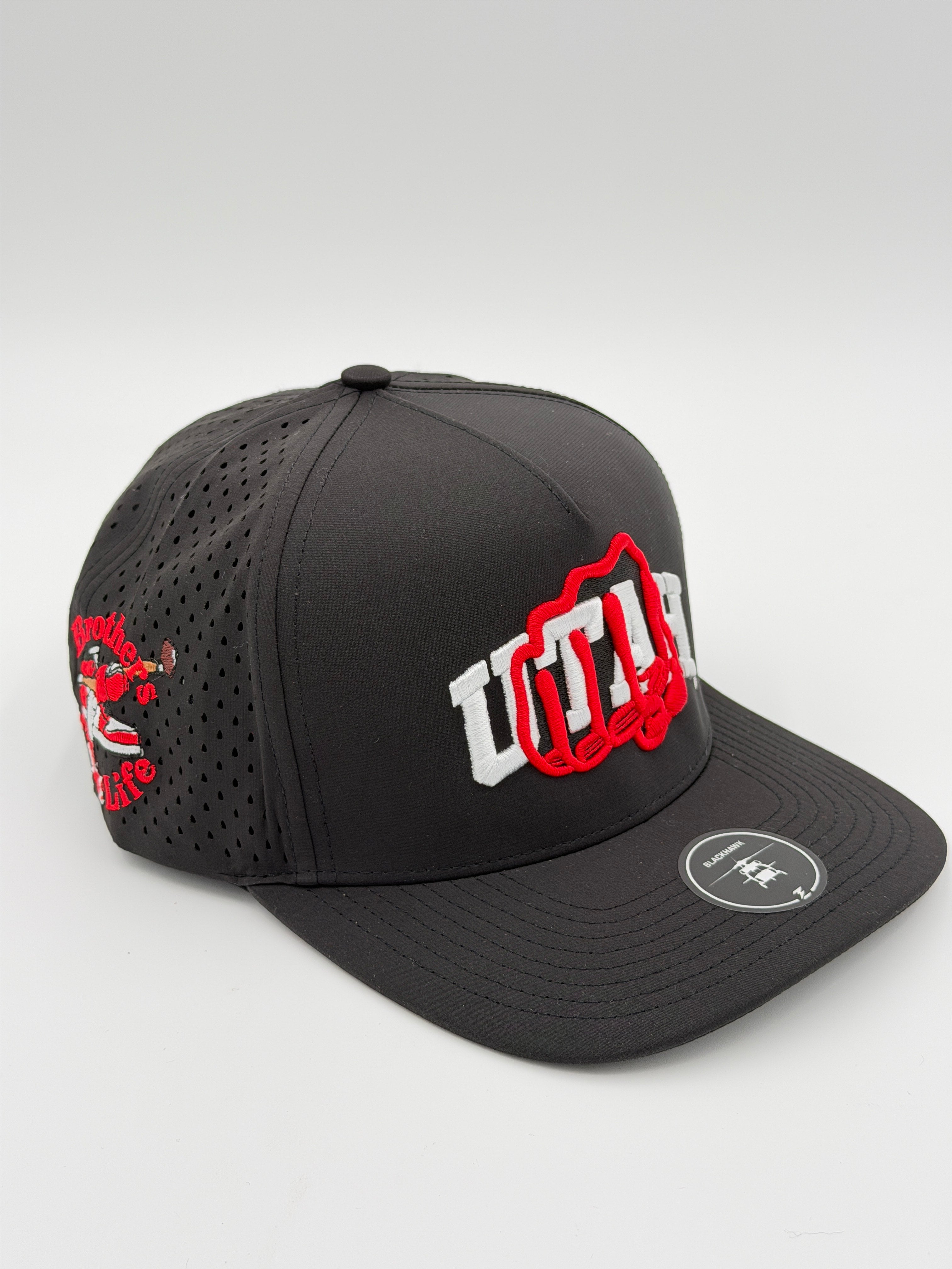 OFFICIAL U OF U BLACK BLACKHAWK HAT