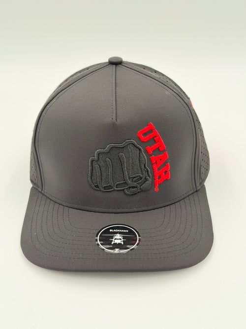OFFICIAL LICENSED U OF U BLACK BLACKHAWK HAT