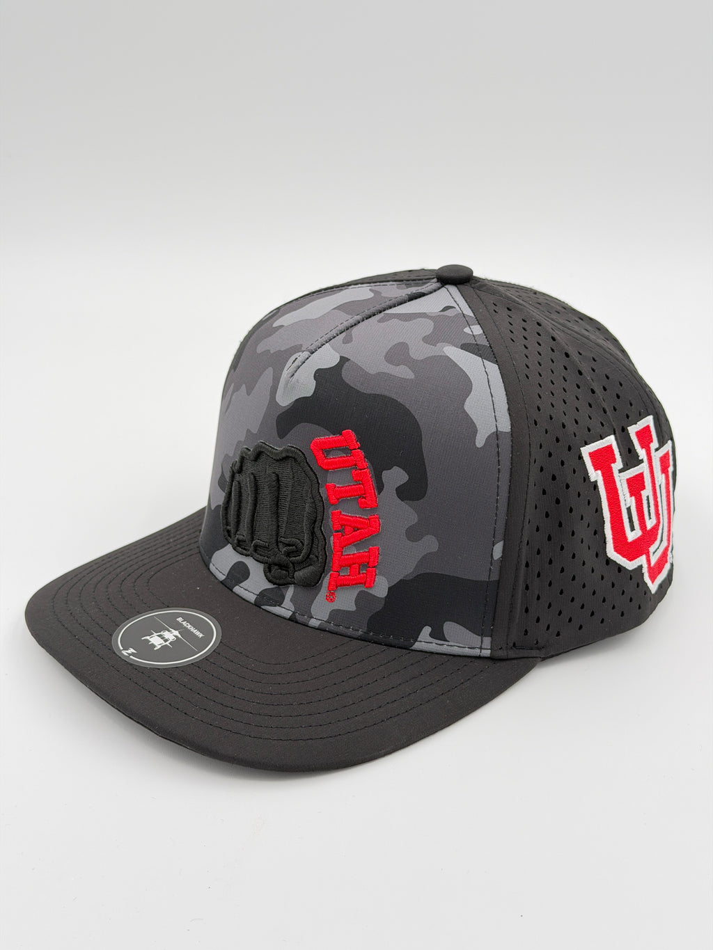 OFFICIAL U OF U BLACK CAMO BLACKHAWK HAT