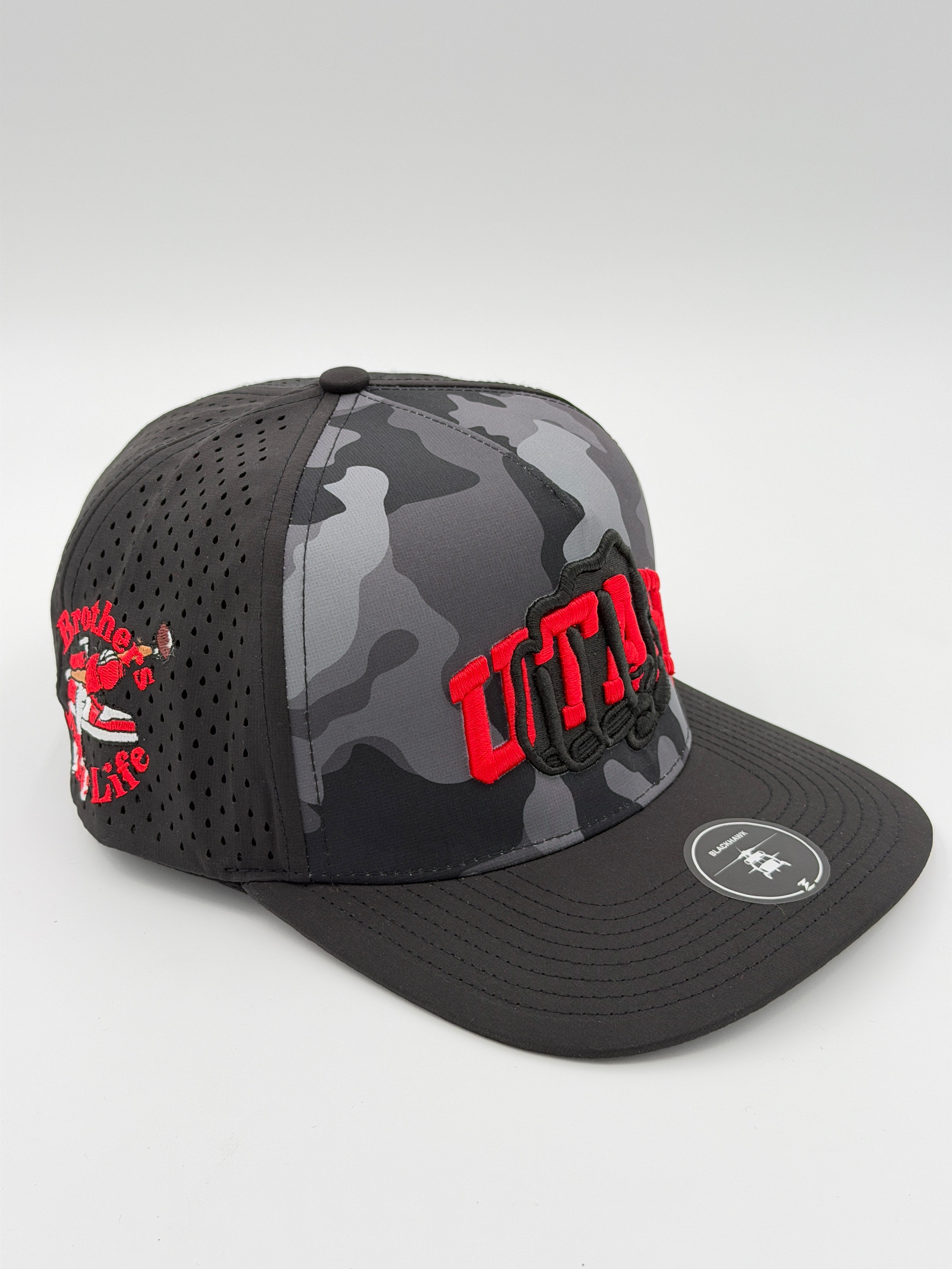 OFFICIAL U OF U BLACK CAMO BLACKHAWK HAT