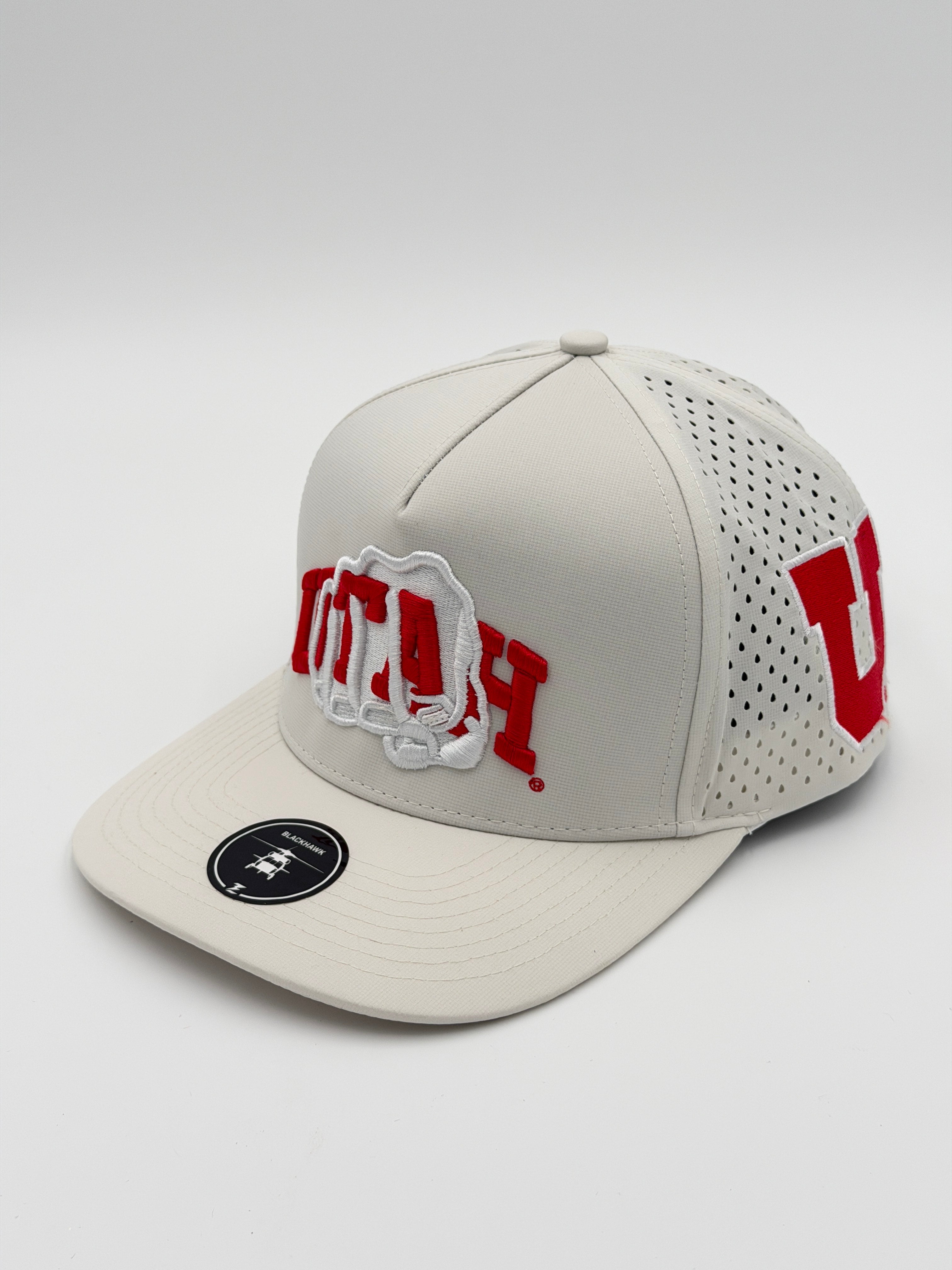 OFFICIAL U OF U WHITE BLACKHAWK HAT