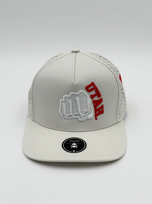 OFFICIAL LICENSED U OF U WHITE BLACKHAWK HAT