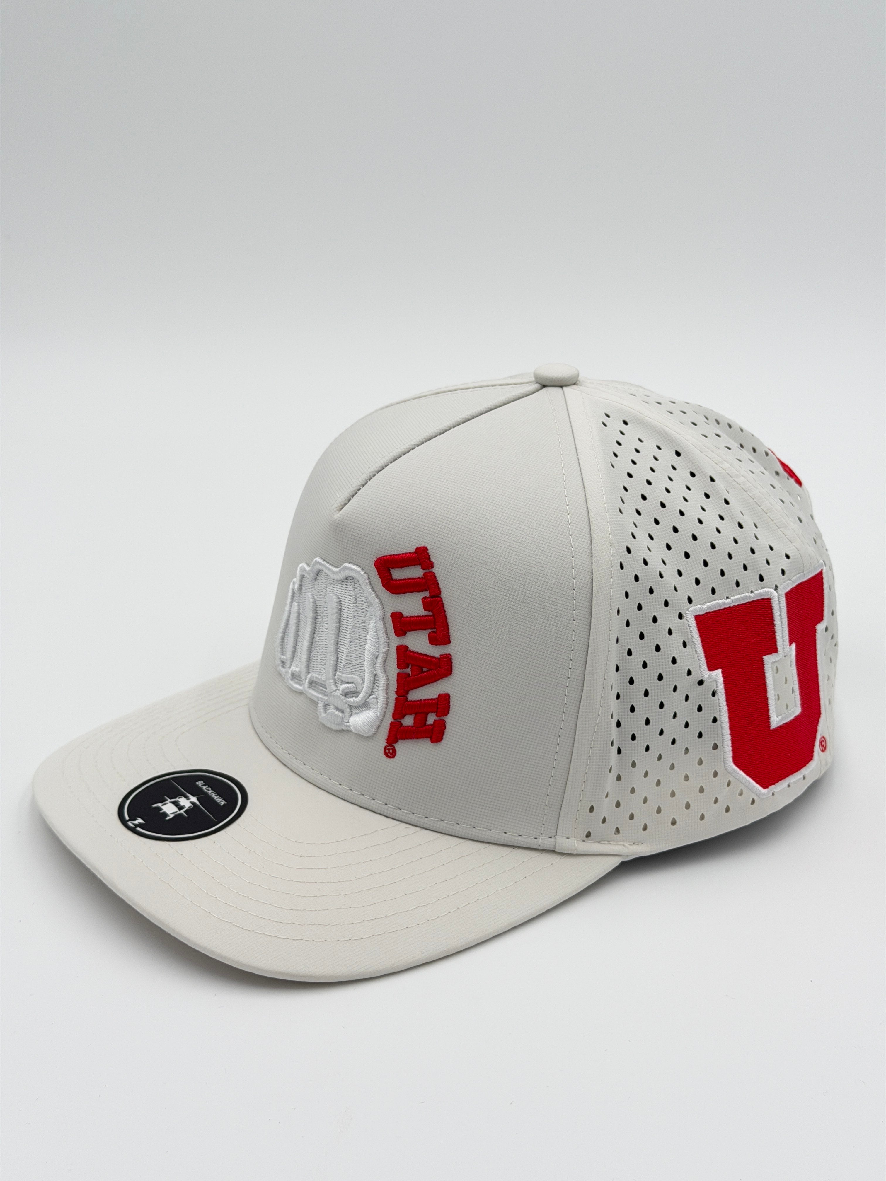 OFFICIAL U OF U WHITE BLACKHAWK HAT