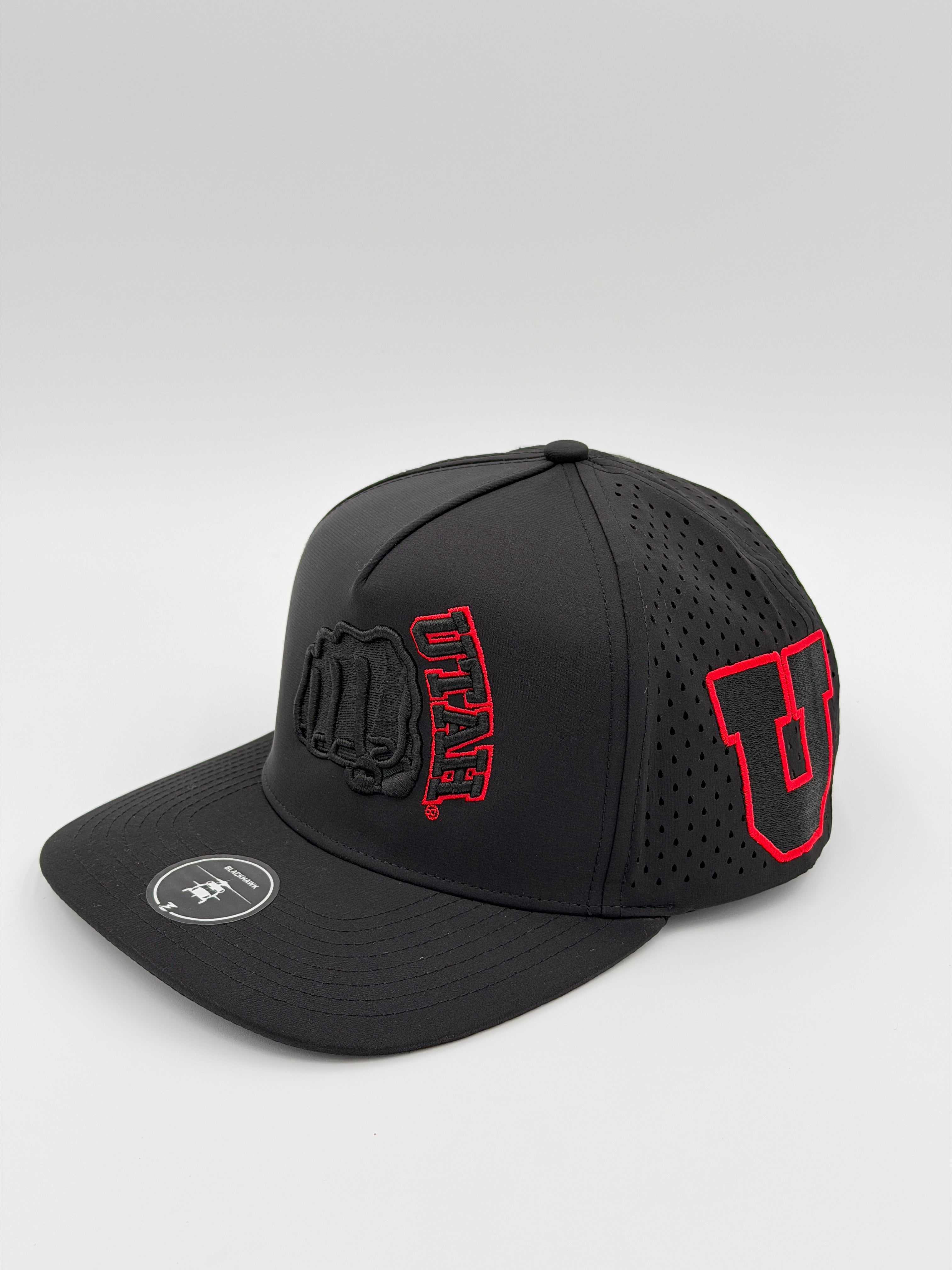 OFFICIAL U OF U BLACK BLACKHAWK HAT