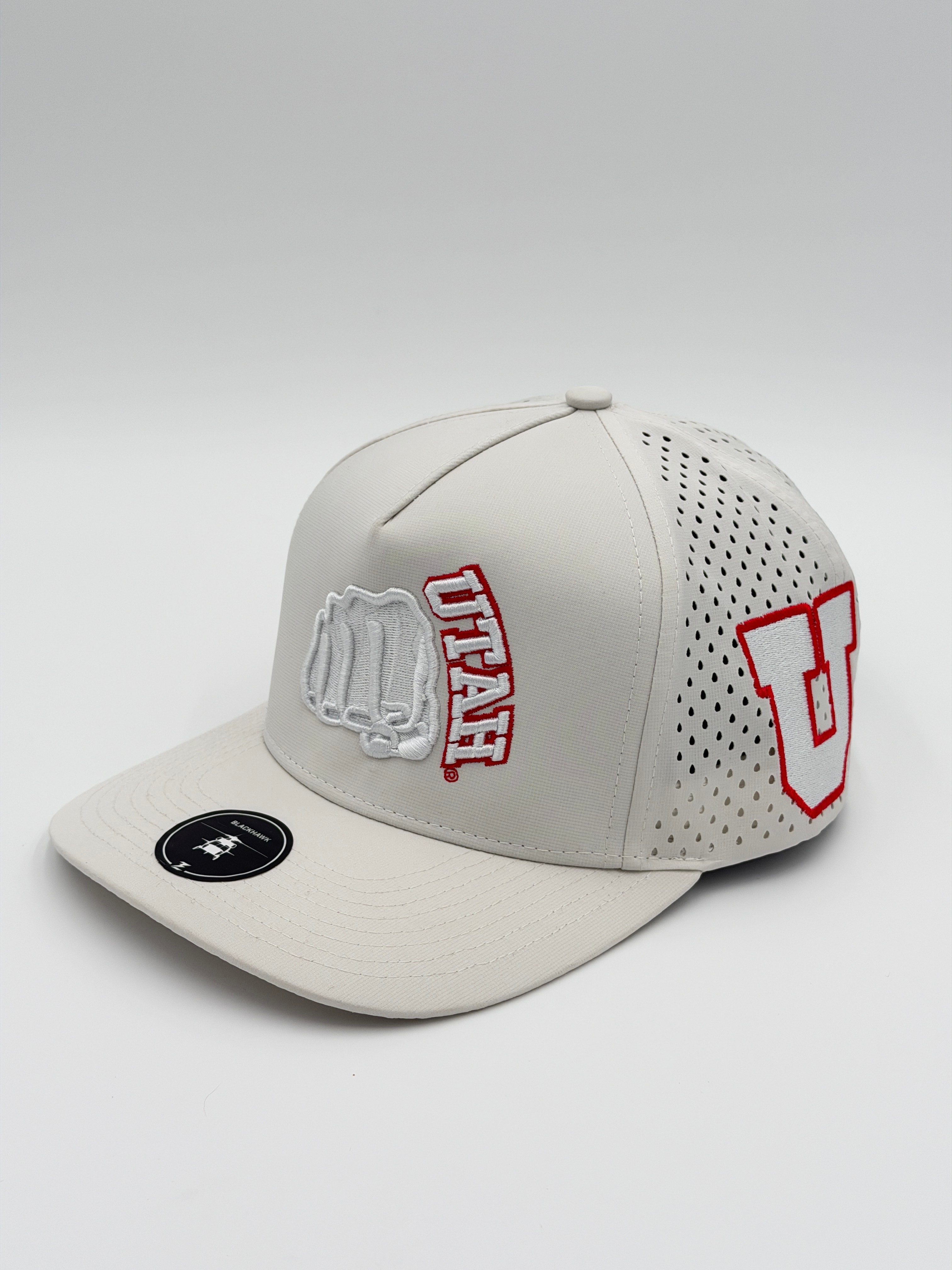 OFFICIAL U OF U WHITE BLACKHAWK HAT