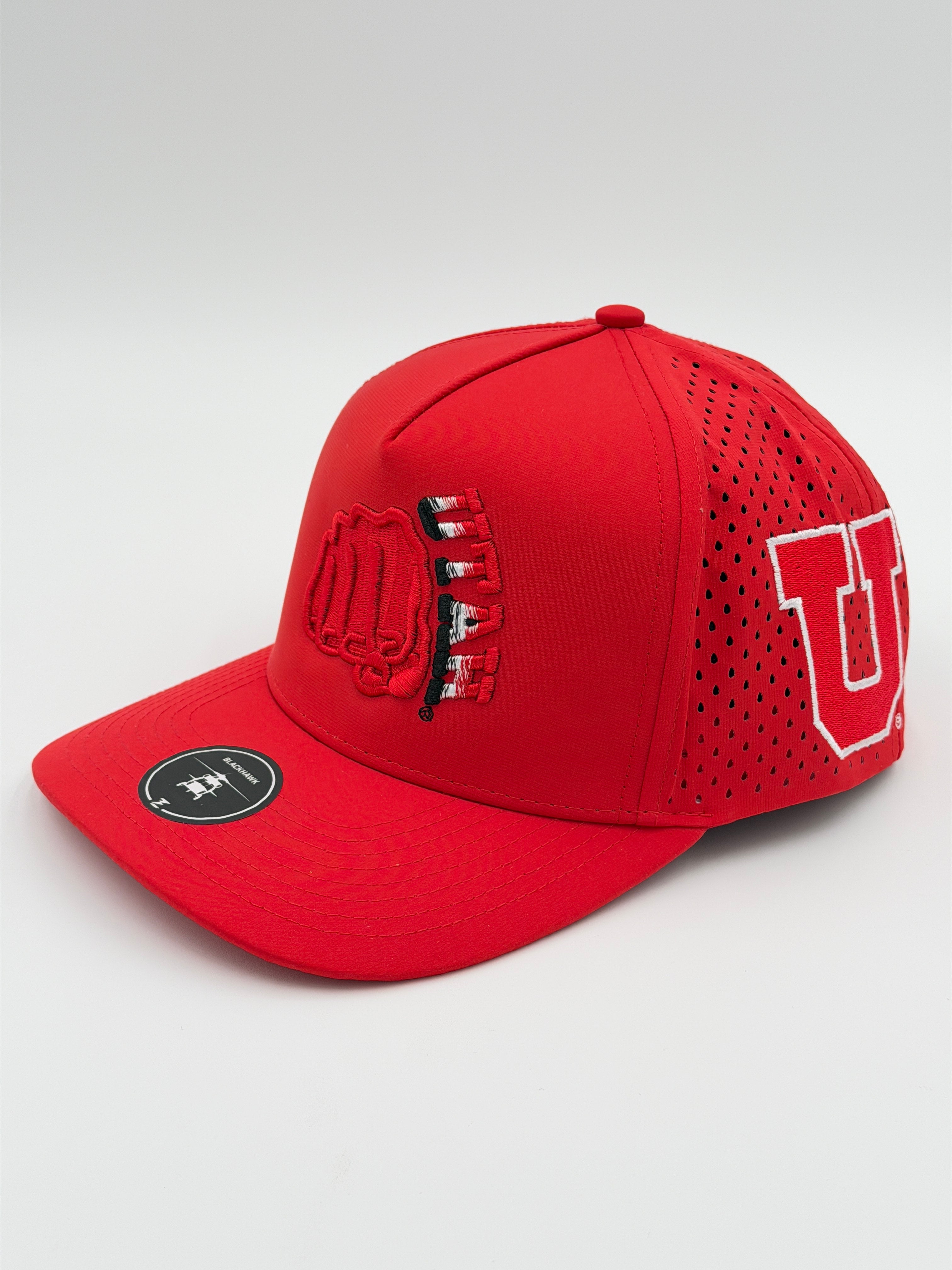 OFFICIAL LICENSED U OF U RED BLACKHAWK HAT