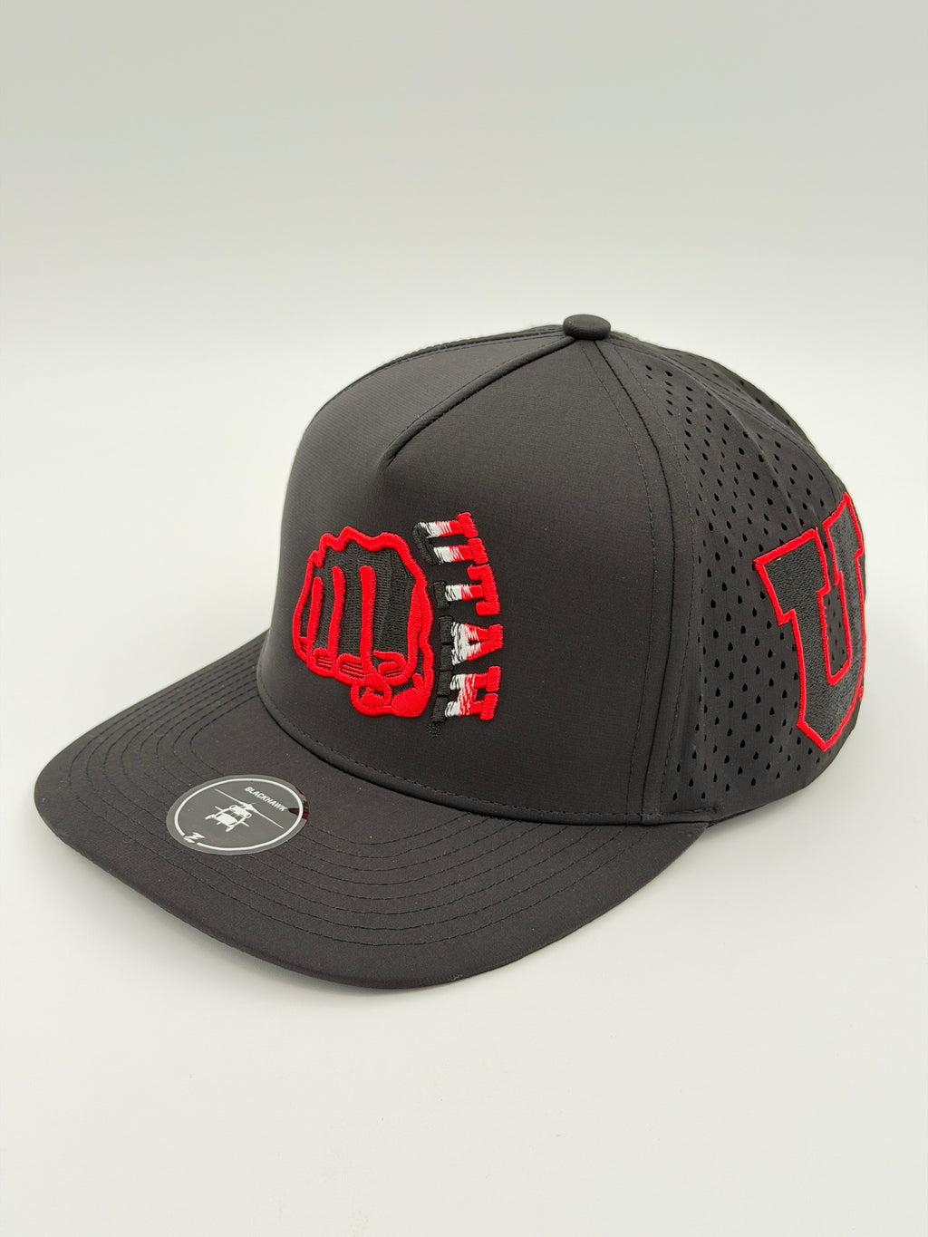 OFFICIAL LICENSED U OF U BLACK BLACKHAWK HAT