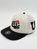 OFFICIAL LICENSED U OF U WHITE W/BLACK BRIM BLACKHAWK HAT