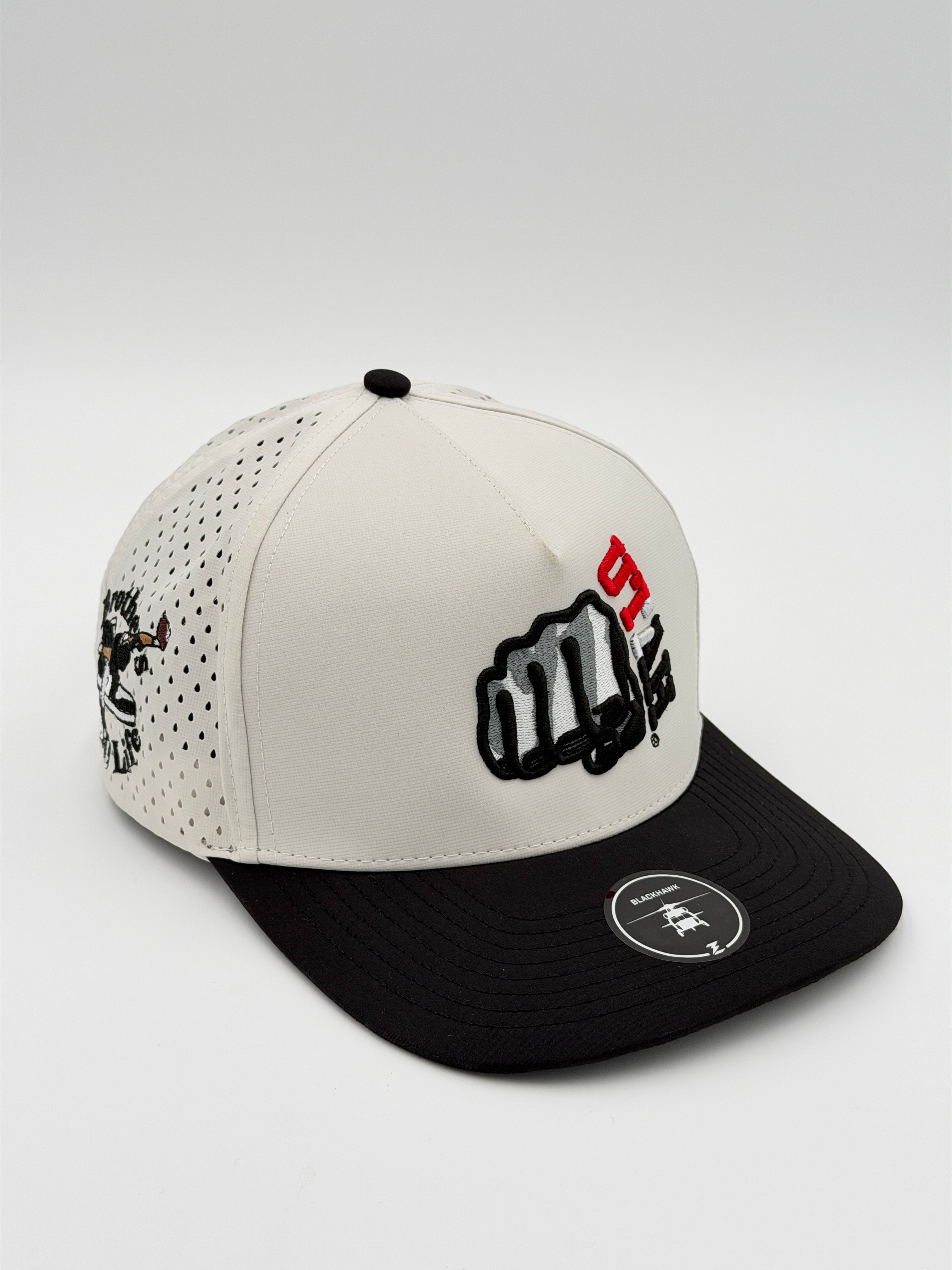 OFFICIAL LICENSED U OF U WHITE W/BLACK BRIM BLACKHAWK HAT
