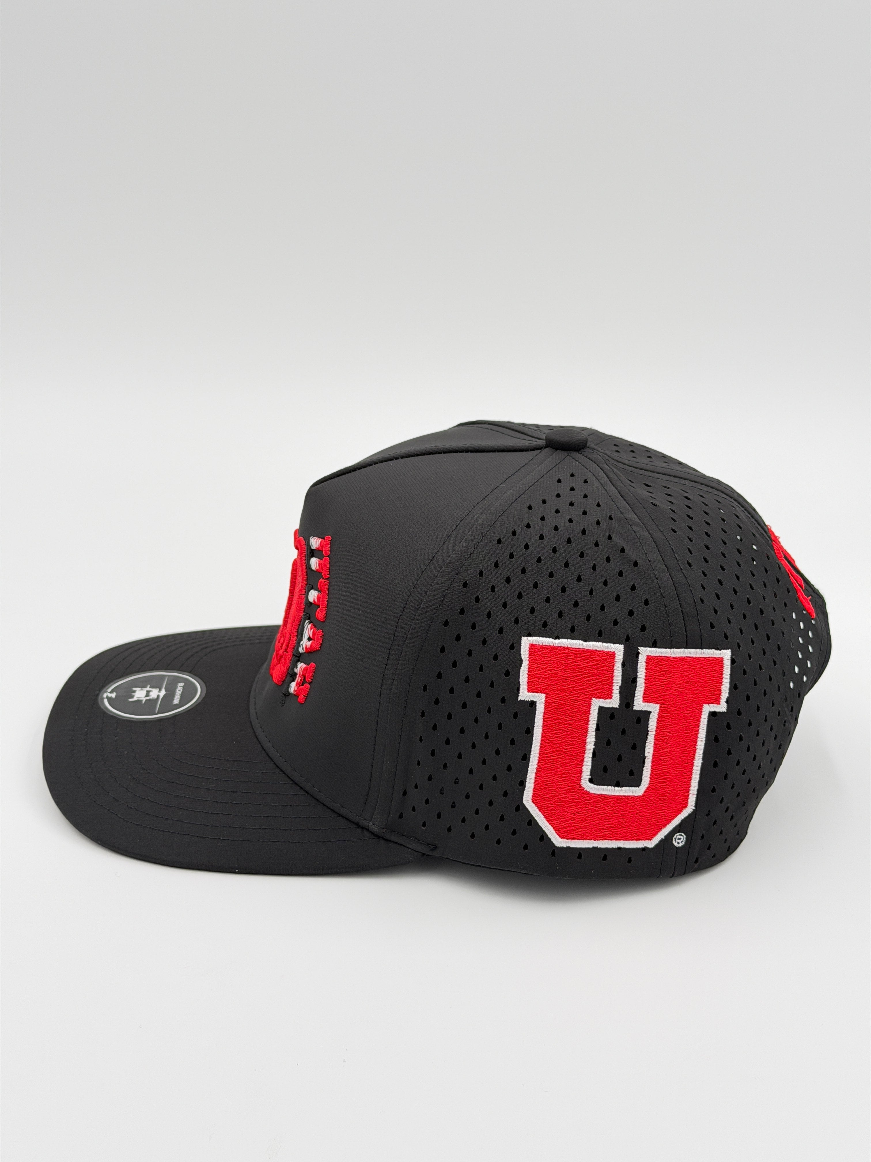 OFFICIAL LICENSED U OF U BLACK BLACKHAWK HAT