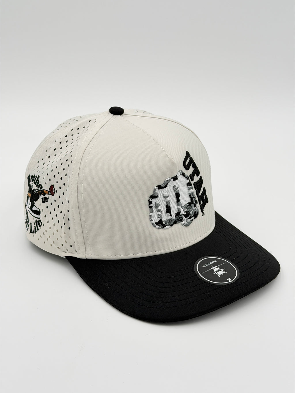 OFFICIAL LICENSED U OF U WHITE W/BLACK BRIM BLACKHAWK HAT